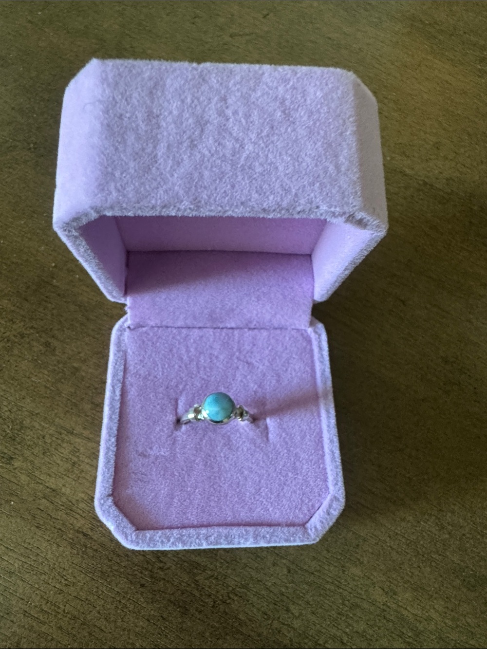 Dominican Republic Larimar Stone - Sterling Silver - Size 3